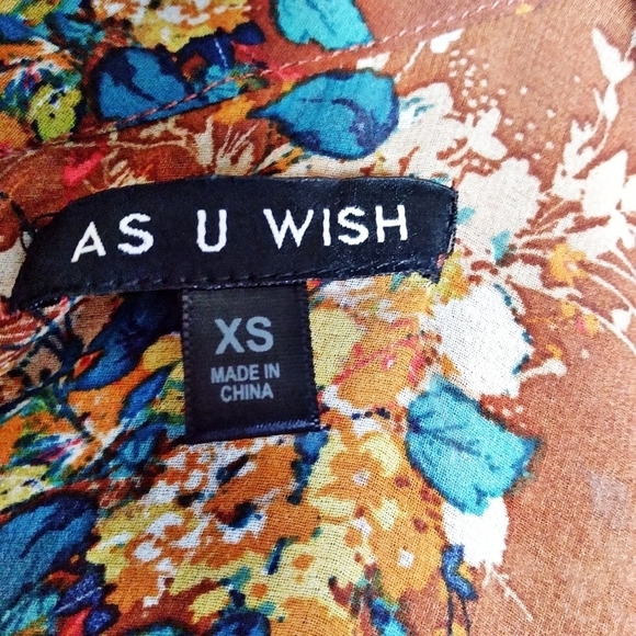 As U Wish Floral Mock Neck Long Sleeve Mini Prairie Dress - Picture 7 of 7